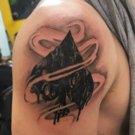 Dripping Black Spade Tattoo
