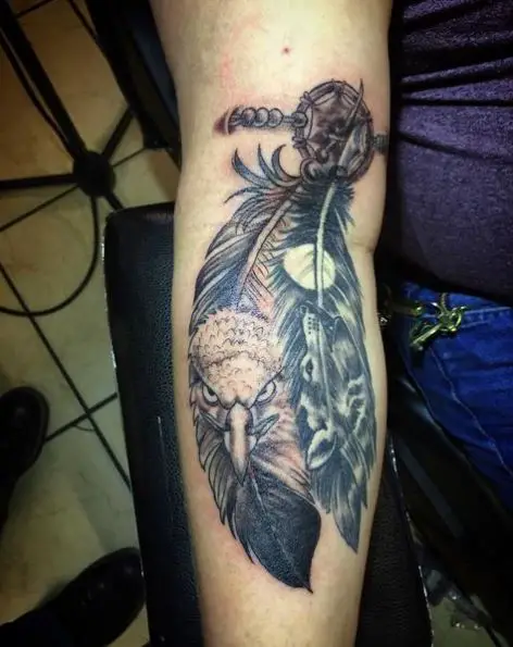 Eagle and Feather Ornament Tattoo