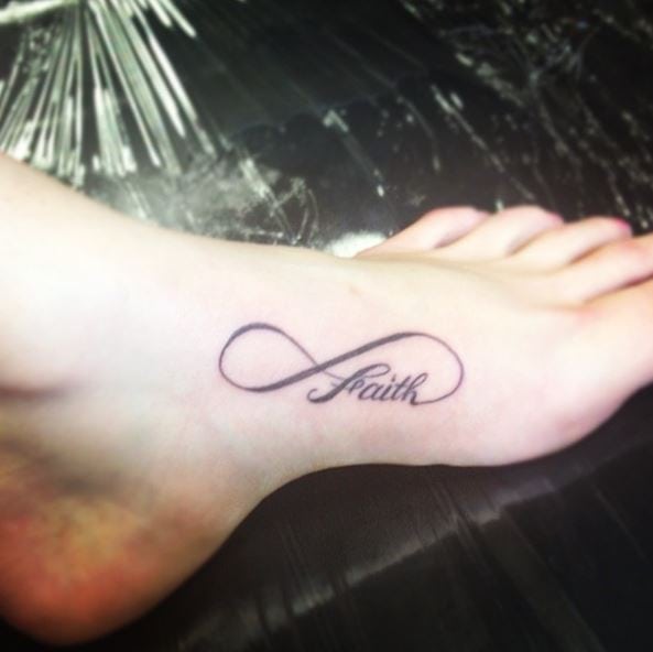 Faith Infinity Tattoo on the Foot