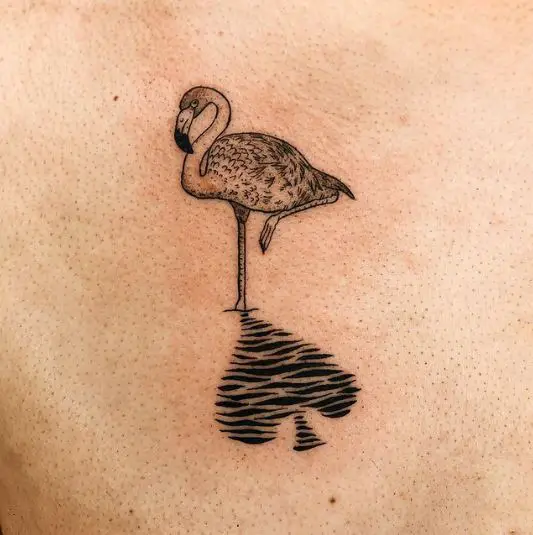 Flamingo Spade Tattoo