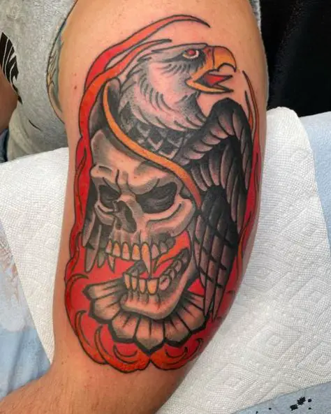 Gothic Eagle Arm Tattoo Piece