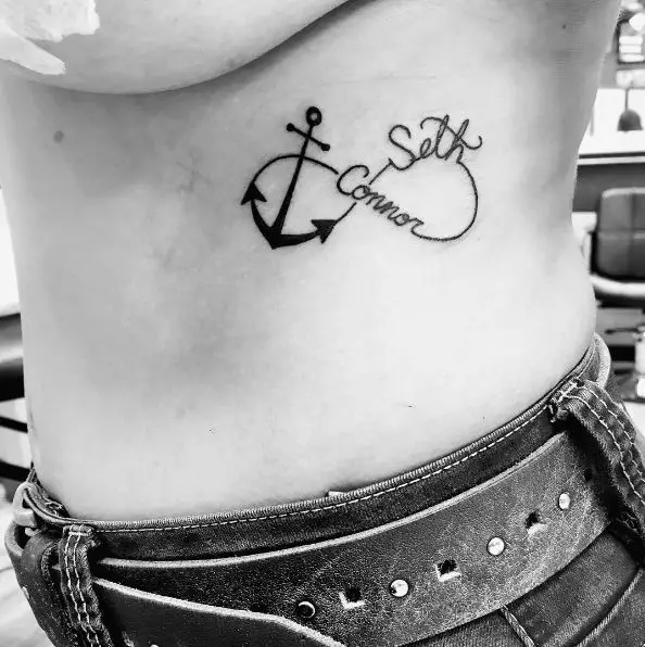 Infinity Tattoo with Anchor and Names