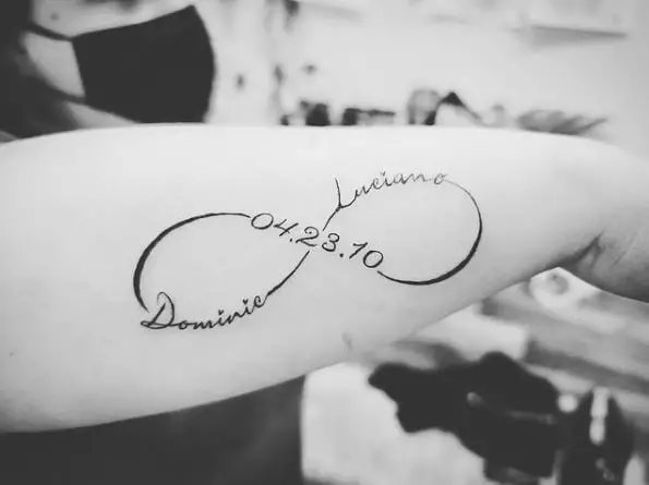 Infinity Tattoo with Names and Dates