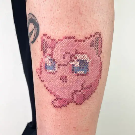 Jigglypuff Cross Stitch Tattoo