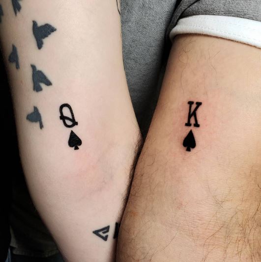 King and Queen of Spade Matching Tattoo