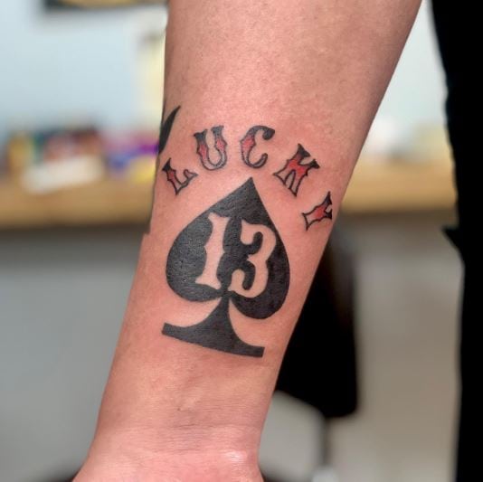 Lucky 13 Spade Tattoo