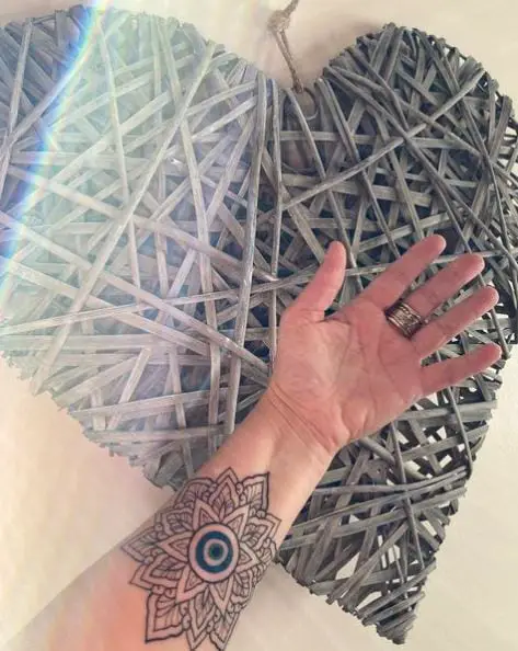 Mandala Evil Eye Wrist Tattoo