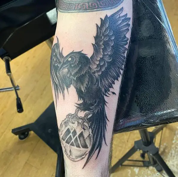 Open Wings Raven Tattoo