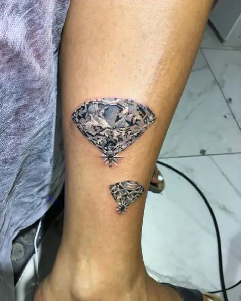 Patterned White Diamond Tattoo