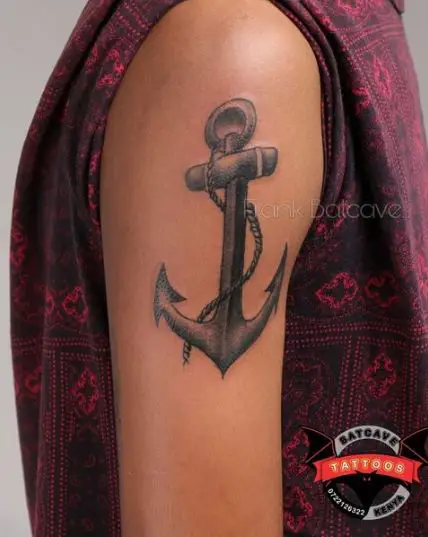 Pencil Art Anchor Arm Tattoo