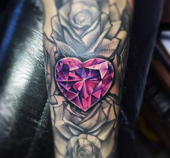 Pink and Purple Mix Diamond Tattoo