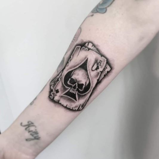 Ace of Spades Cards Skull Tattoo