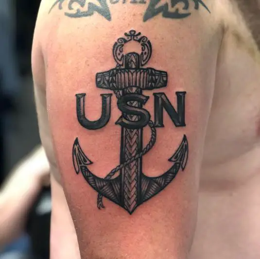 Polynesian USN anchor tattoo