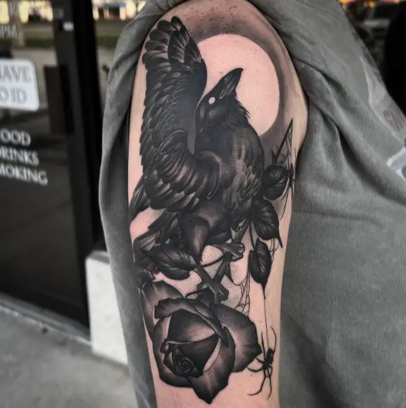 Raven and Rose Tattoo
