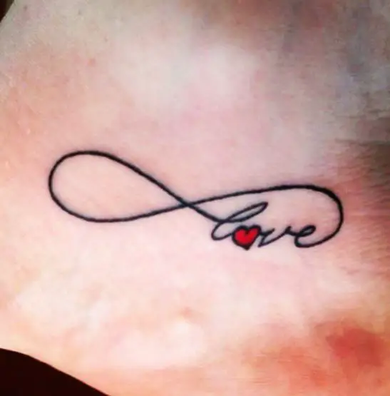 Red Heart Infinity Tattoo