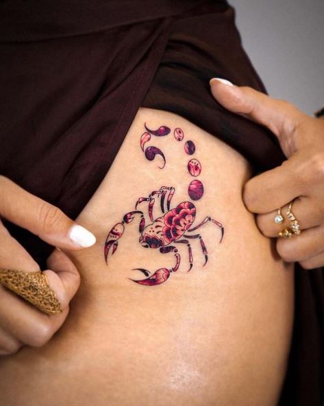 Red Porcelain Scorpion Tattoo