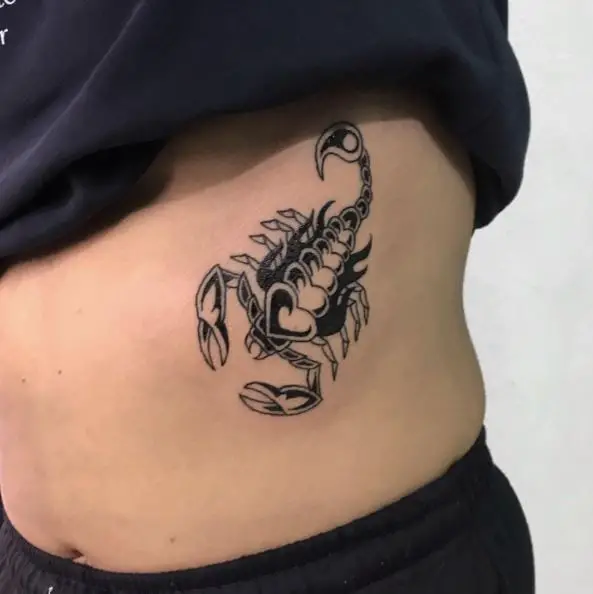 Scorpion Hip Tattoo Piece