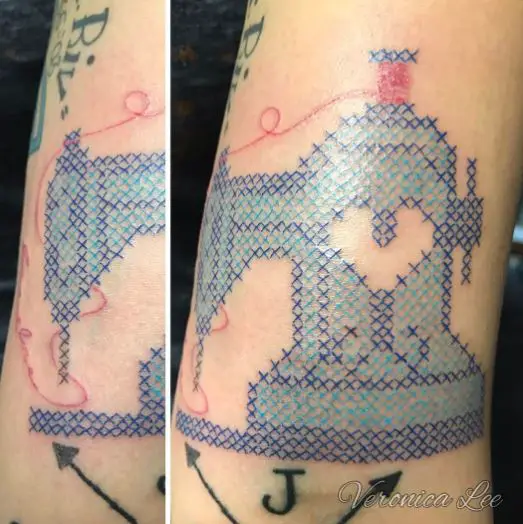 Sewing Machine Cross Stitch Tattoo