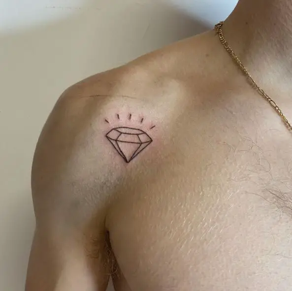 Shining Diamond Tattoo on the Shoulder