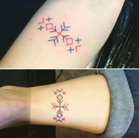 Simple Cross Stitch Tattoo For Hands