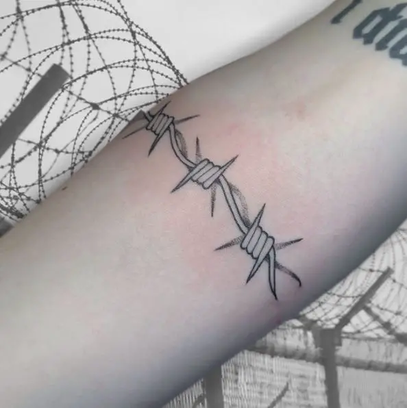 Simple Design of Thorn Wire Hand Tattoo