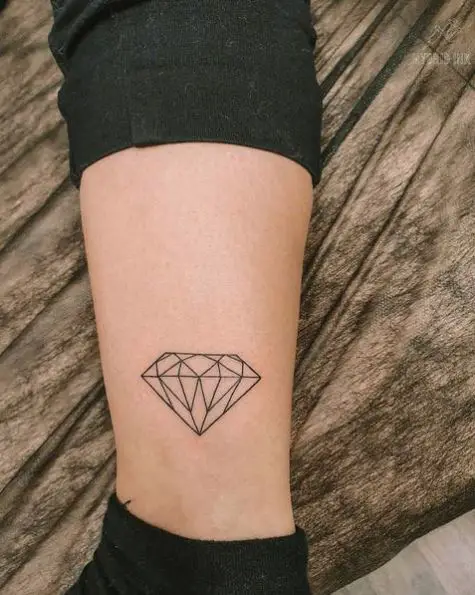 Simple Diamond Tattoo on the Leg