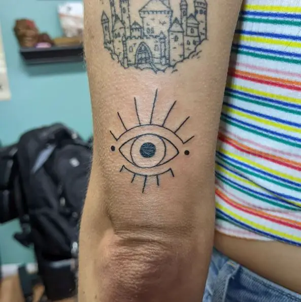 Simple lil Evil Eye Tattoo on Hands