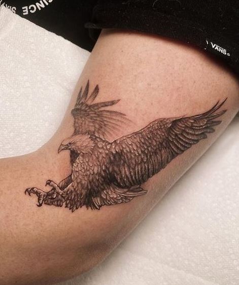 Sketch Style Eagle Arm Tattoo