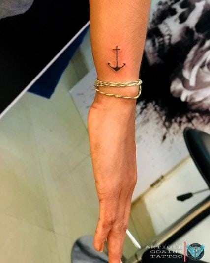 Small Anchor Tattoo on Hand