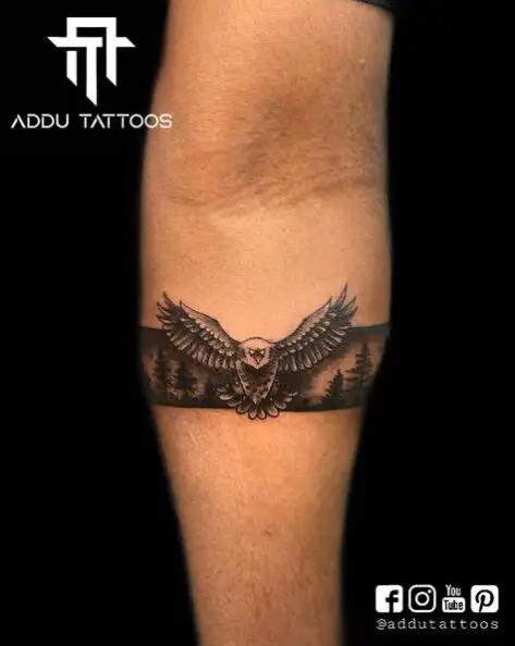Small Eagle Wristband Tattoo