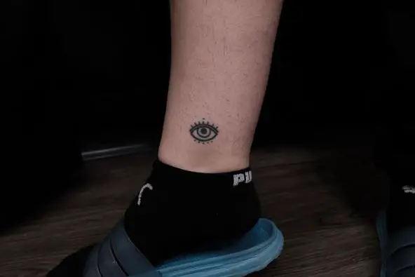 Small Evil Eye Ankle Tattoo