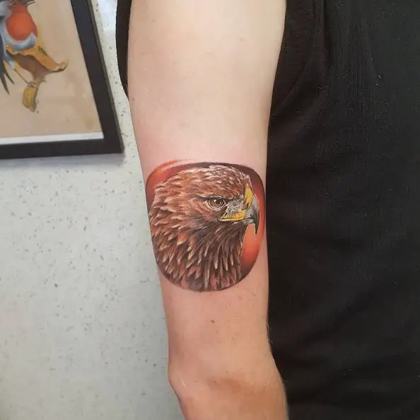Small Golden Eagle Tattoo on the Hand