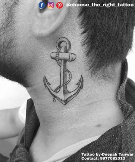 The Anchor Tattoo on The Neck