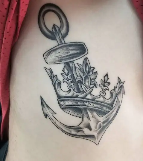 Anchor Tattoo with Crown 