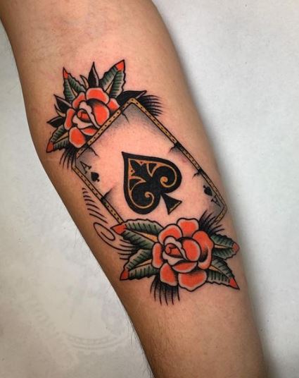 The Flower Spade Tattoo Design