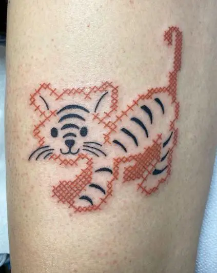 Tigre Cross Stitch Tattoo