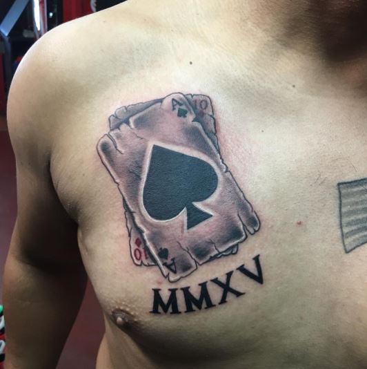 Torn Cards Ace of Spades Tattoo