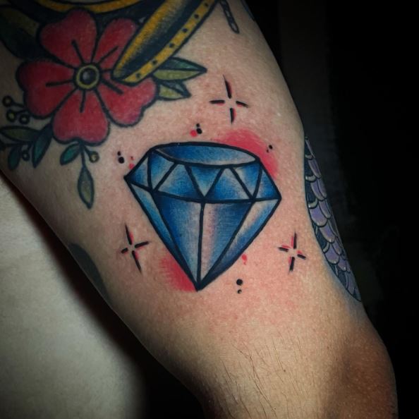 Traditional Blue Diamond Tattoo
