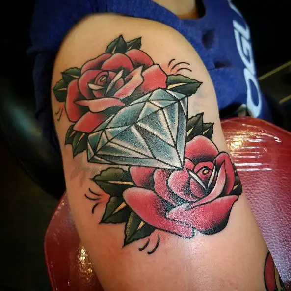 Twin Flowers and Diamond Tattoo