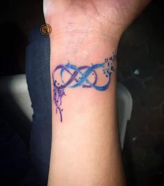 Watercolor Double Infinity Sign Tattoo