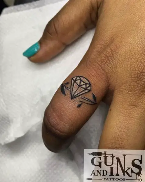White Diamond Finger Tattoo