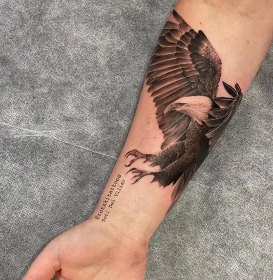 White Head Eagle Tattoo on Hands