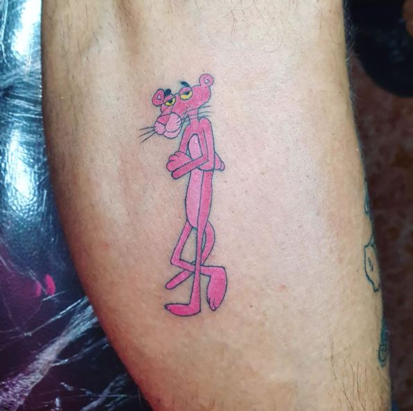 Worried Face Pink Panther Tattoo