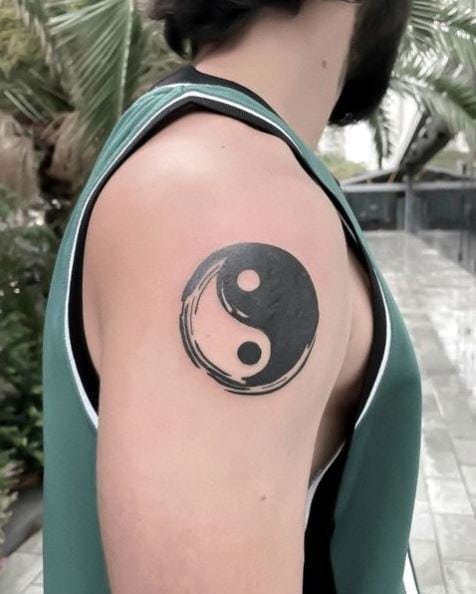 Yin Yang Shoulder Tattoo