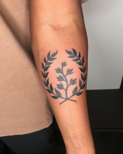 Laurel Wreath with Branch Forearm Tattoo