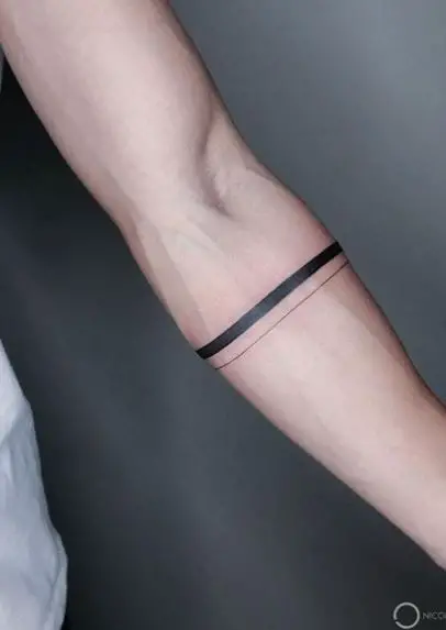 Thick and Thin Armband Tattoo