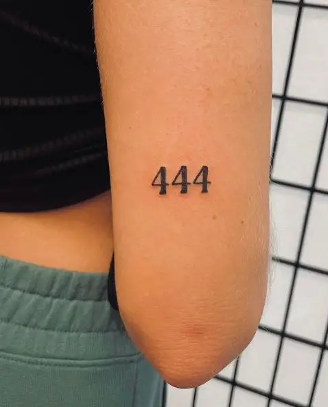 Black 444 Arm Tattoo