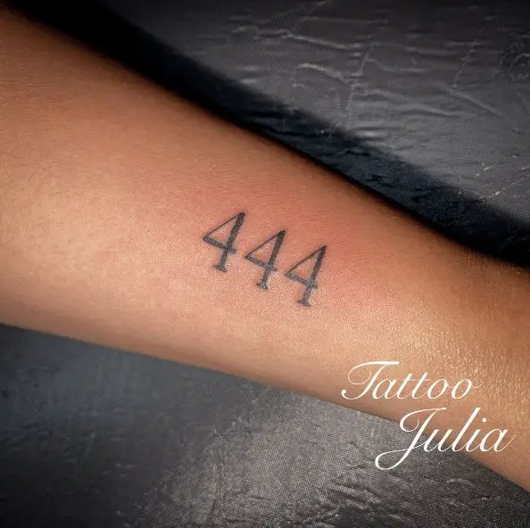 Grey 444 Forearm Tattoo