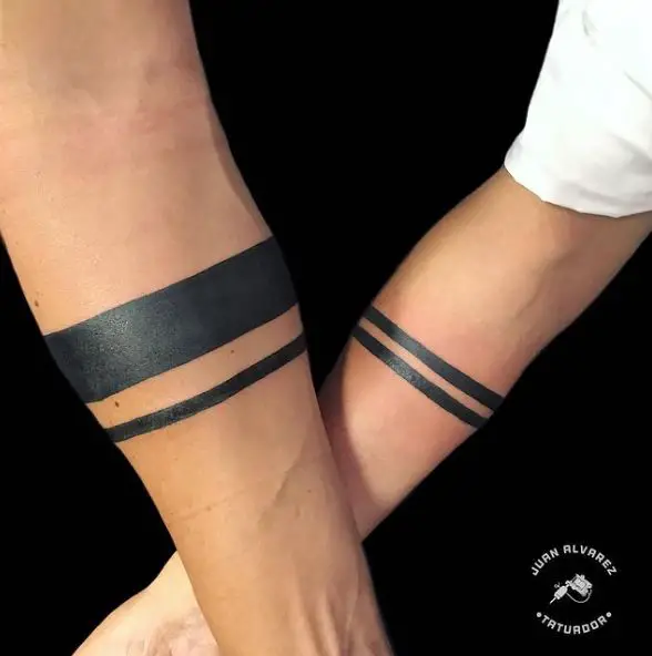 Couple Black Armband Tattoo