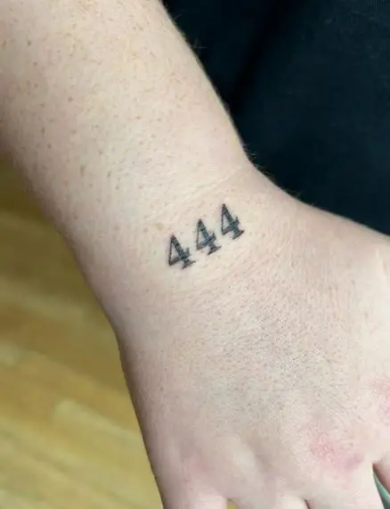 Angel Number 444 Wrist Tattoo